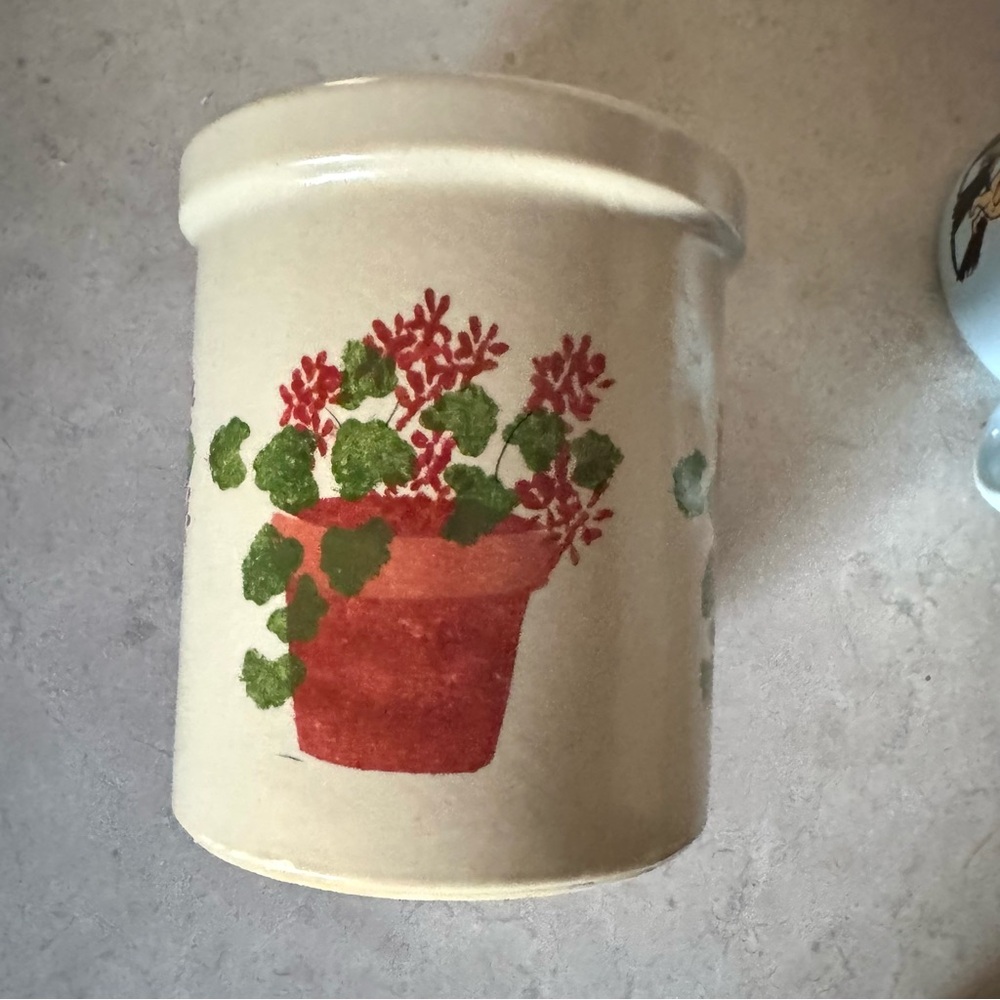 Vintage RRP Roseville Ohio 1 Qt High Jar Crock Robinson Ransbottom USA Floral